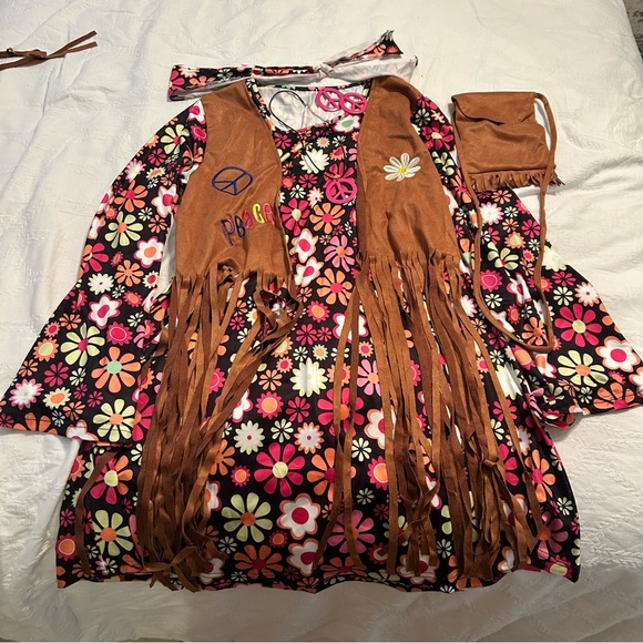 Flower Power Hippie Adult Costume Size XL - Picture 1 of 4